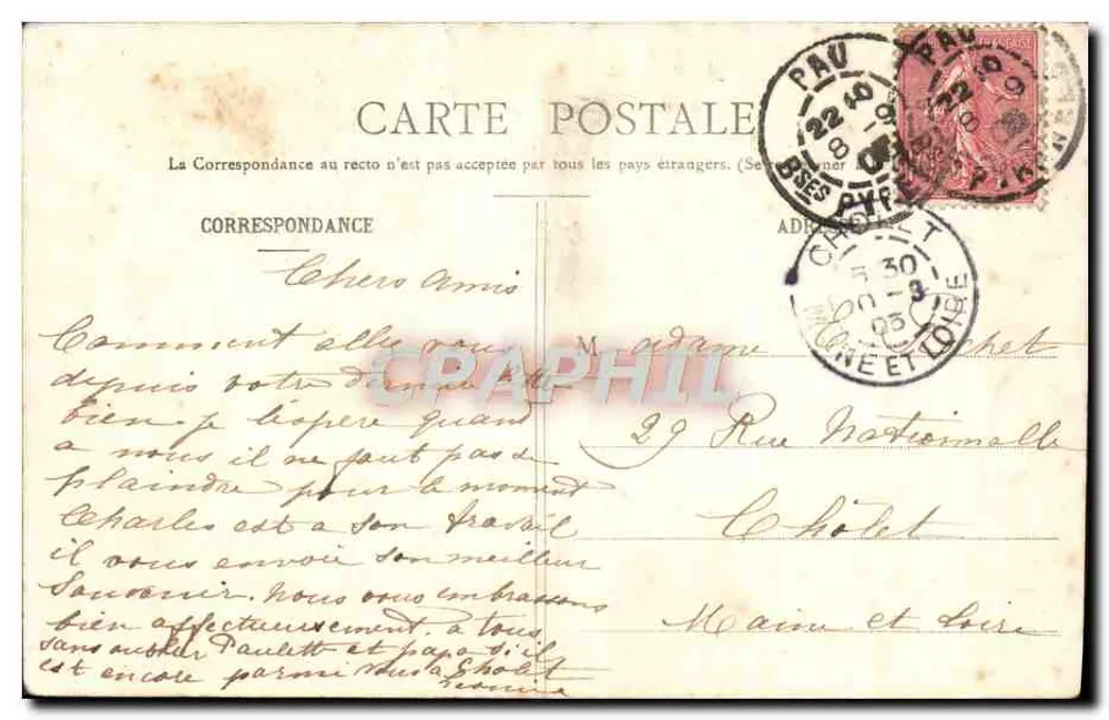 Pau - As Bodas de Henri IV — E.P. n° 14 - Verso
