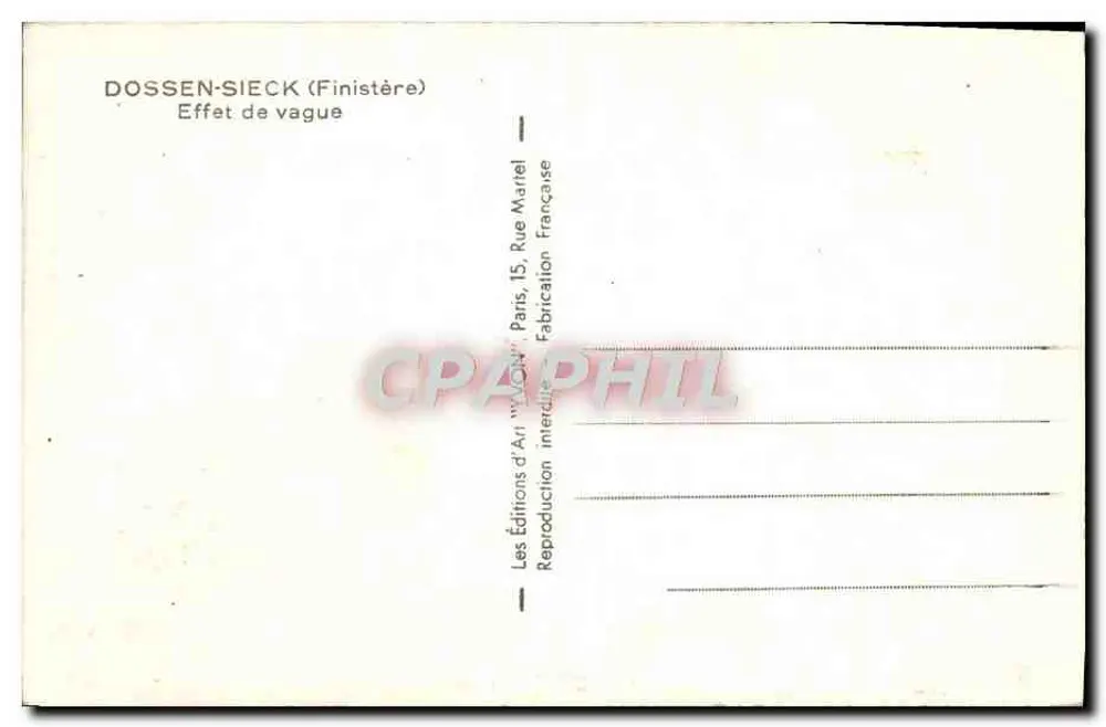 Dosson-Sieck (Finistère) — Efeito de onda — Edições de Arte 'W. W. O.' Paris - Verso
