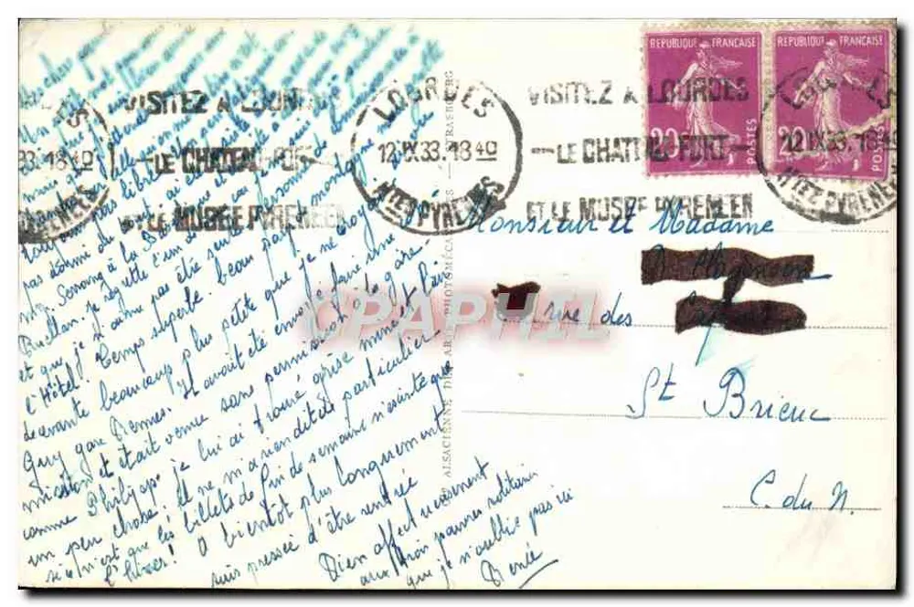 LOURDES — A Processão — LL, n°185 - Verso