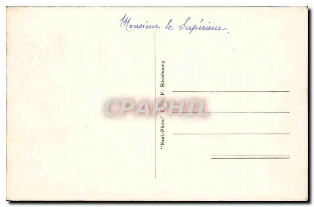 Lourdes — A Basílica e o Gave — editor 'Real-Photo' CP. P. Strasbourg - Verso