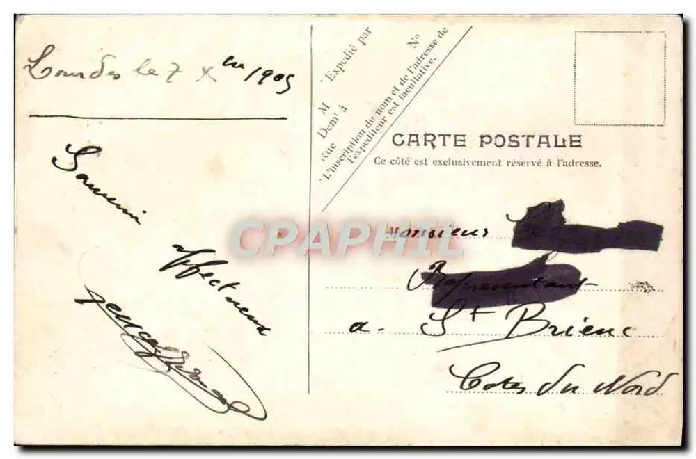 Lourdes — Vista general y el Fuerte — editor V. Le Béaup — n.º 2 - Reverso