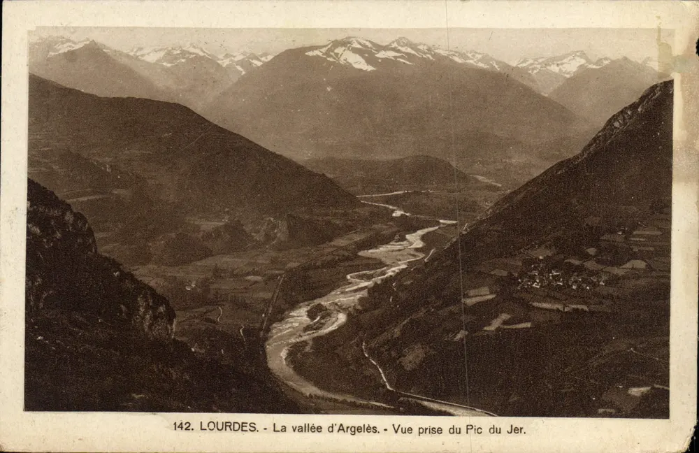 Lourdes - Das Tal von Argelès - Ansicht vom Pic du Jer - Vorderseite