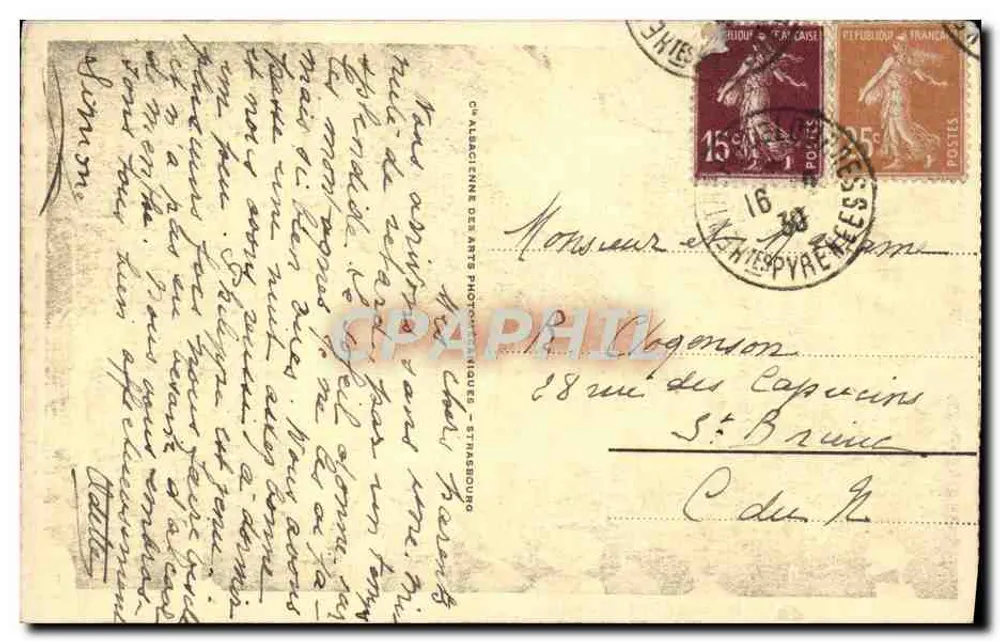 Lourdes - A Gruta — editor Cie Alsacienne des Arts Photographiques, n° 53 - Verso