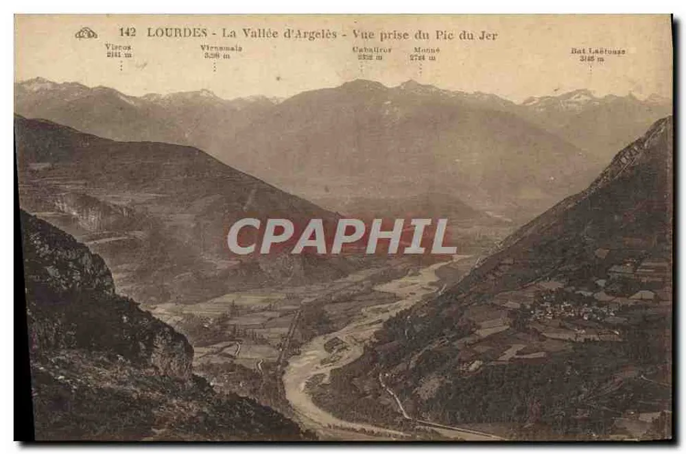 Lourdes - Die Tal der Argelès - Ansicht vom Pic du Jer - Vorderseite