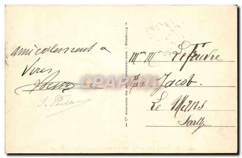 Calais — Denkmal errichtet in Erinnerung an die Toten des Plüviosse — Verleger R.P. n°48 - Rückseite