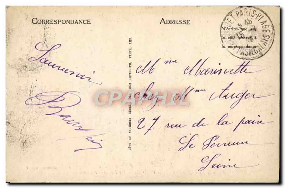 Le Touquet-Paris-Plage — Die Digue-Prômenade — Édition Debune-Rayand - Rückseite