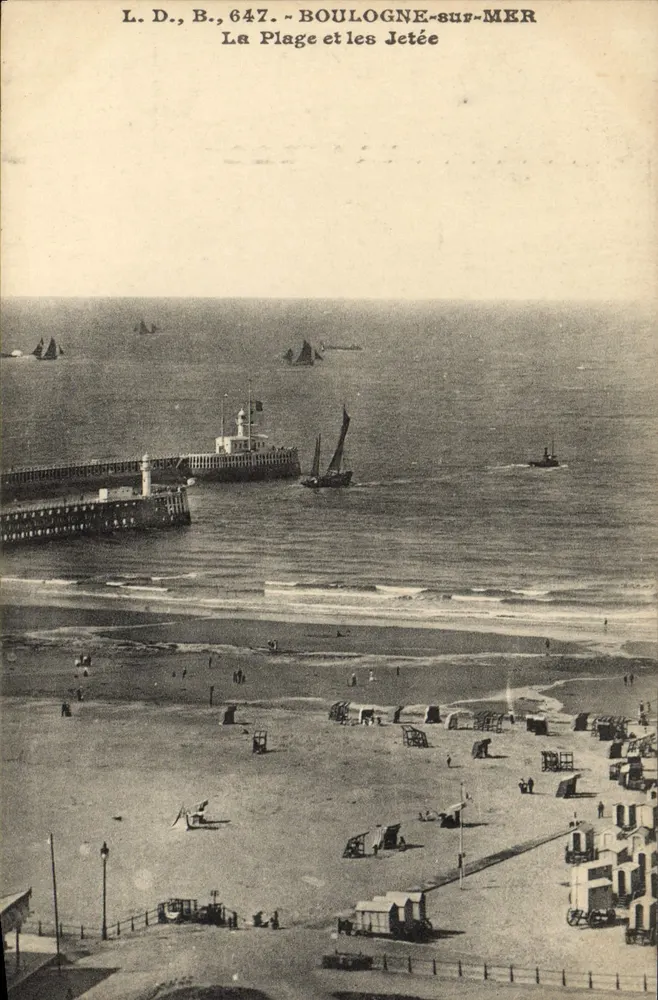 Boulogne-sur-Mer — Strand und Pier — L.D.B. 647 - Vorderseite
