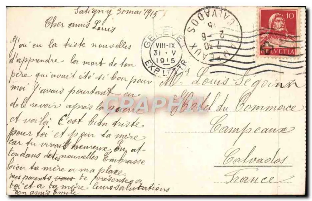 Genf - Pont des Bergues und Grand Quai — Verlag Charnaux frères & Co., Genf, Nr. 2 - Rückseite