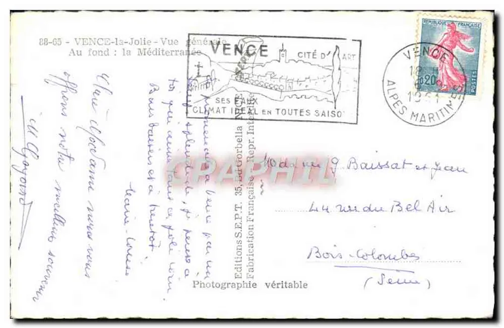 Vence-la-Jolie — Allgemeiner Blick — Éditions S.E.P.T. et Gorbella - Rückseite