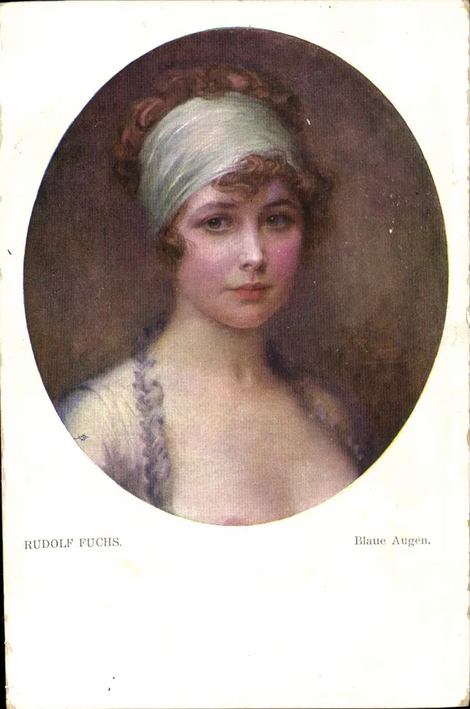 Retrato de mulher de olhos azuis — Rudolf Fuchs — Galeria Wiener Künstler, Viena - Frente