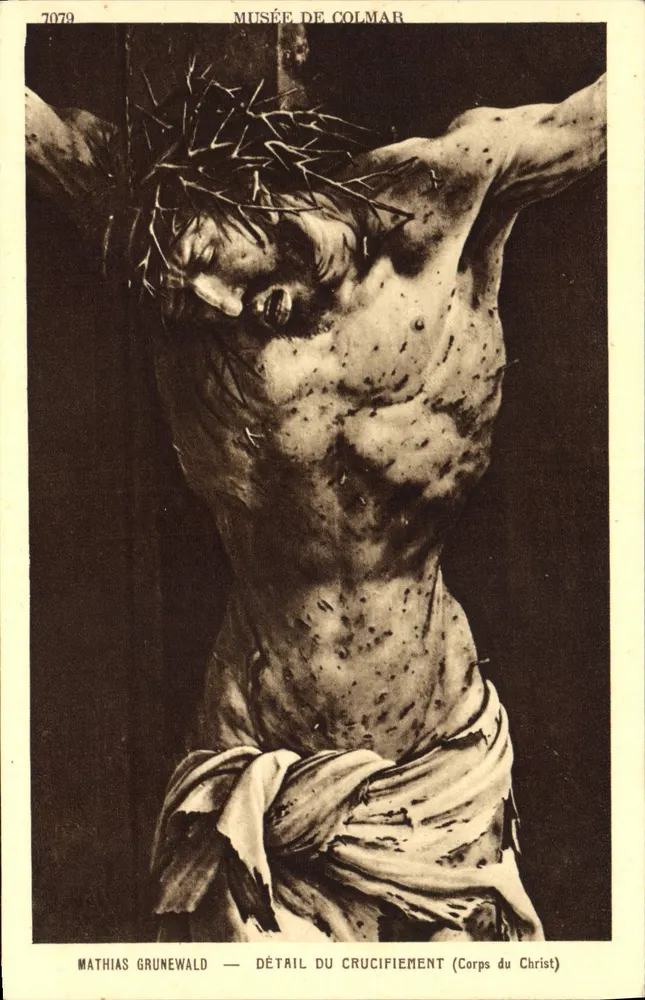 Detail des Kreuzigung — Körper des Christus — Mathias Grunewald — Musée de Colmar - Vorderseite