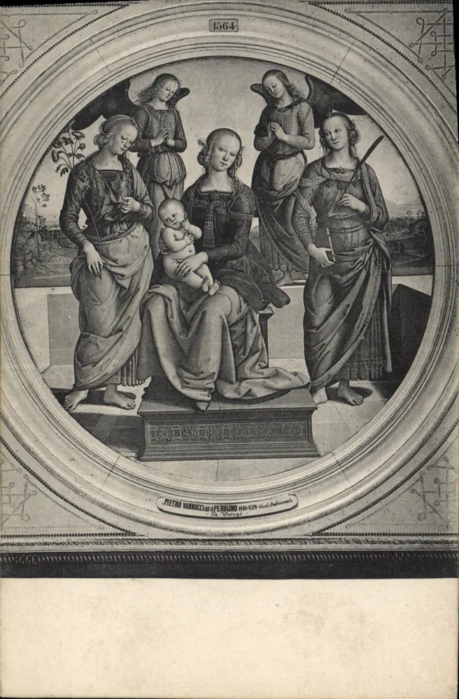 Madona com o Menino cercada por anjos — Pietro Varucci e Perugino — edição 1564 - Frente