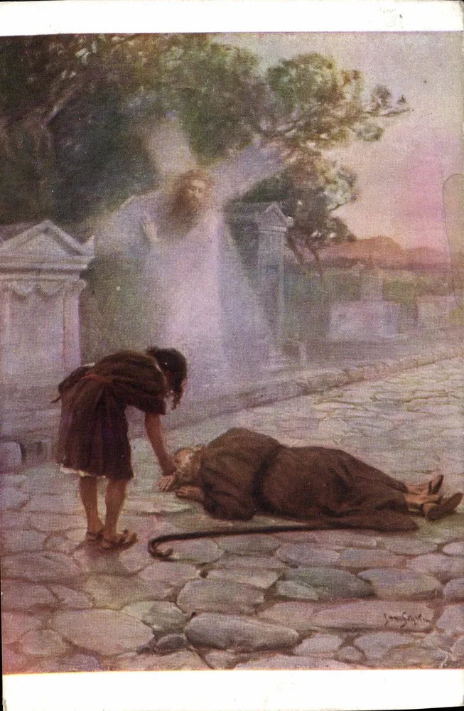 De opstanding van Lazarus — bibelse scène — uitgever Jan Stýka, n° 441 - Voorkant