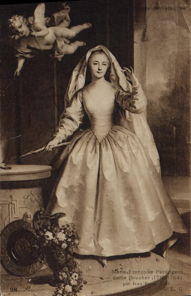Marie-Françoise Perdrigeon — dama Boucher (1710-1784) — por Jean-Bouche — Museu de Versalhes — C. L. G. — n° 98 - Frente