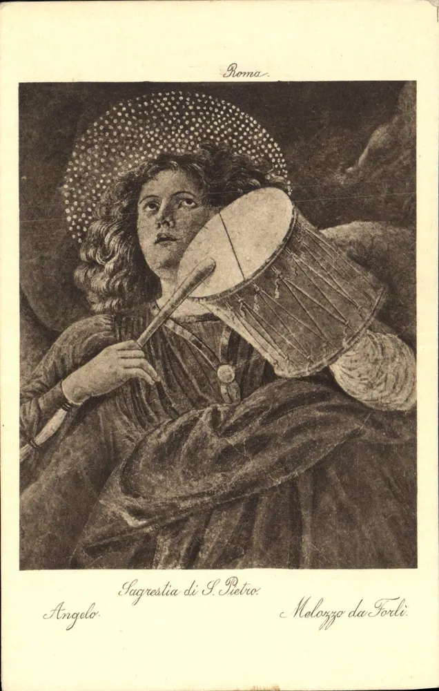 Anjo — Sagrada Capela de S. Pietro — Melozzo da Forlì - Frente
