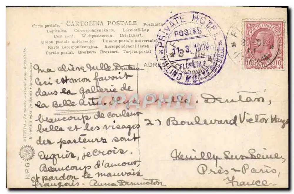De vereering van de herders — Ghirlandaio — Gall. A. & M. - Achterkant