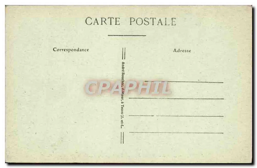 Tours (Loire-et-Loire) — Häuser des 12. und 13. Jahrhunderts, Place Plumereau — A. B. - Rückseite