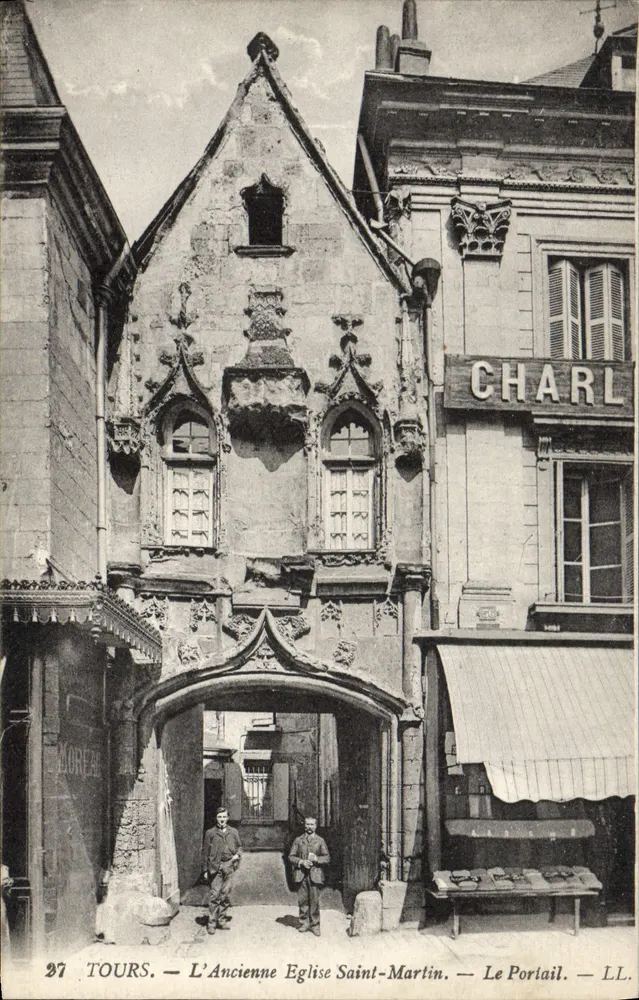 Tours — Die Alte Kirche Saint-Martin — Der Portal — LL - Vorderseite