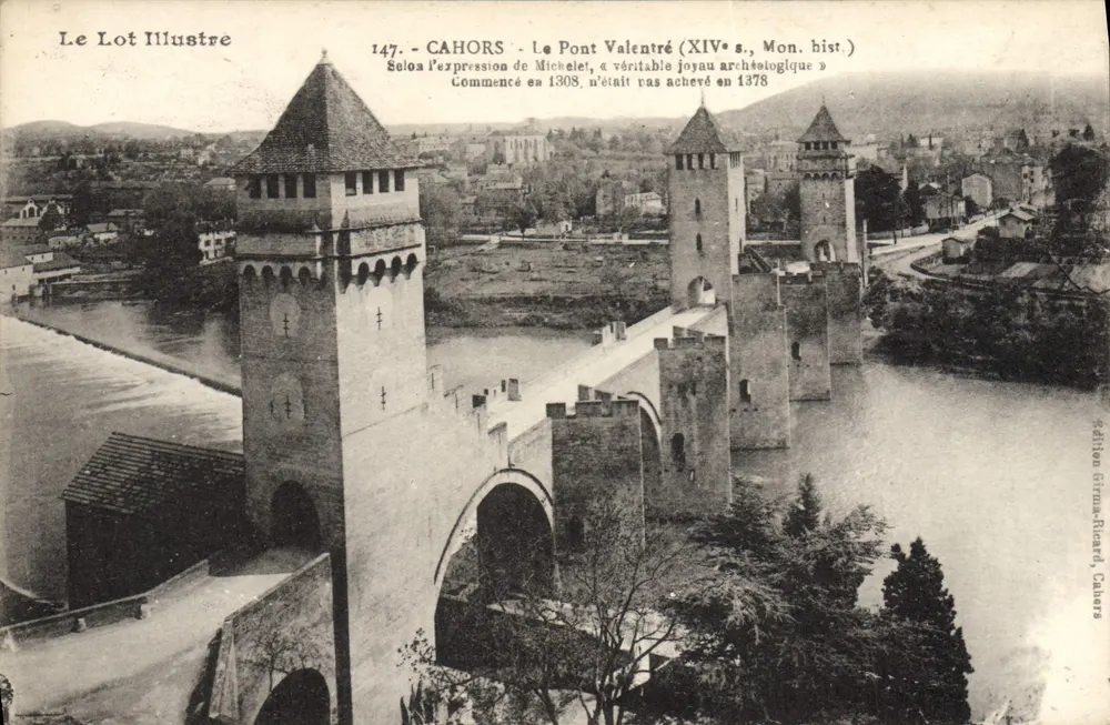 Cahors - O Ponte Valentré (século XIV, Mon. hist.) — edição Girman-Ricard, n° 147 - Frente