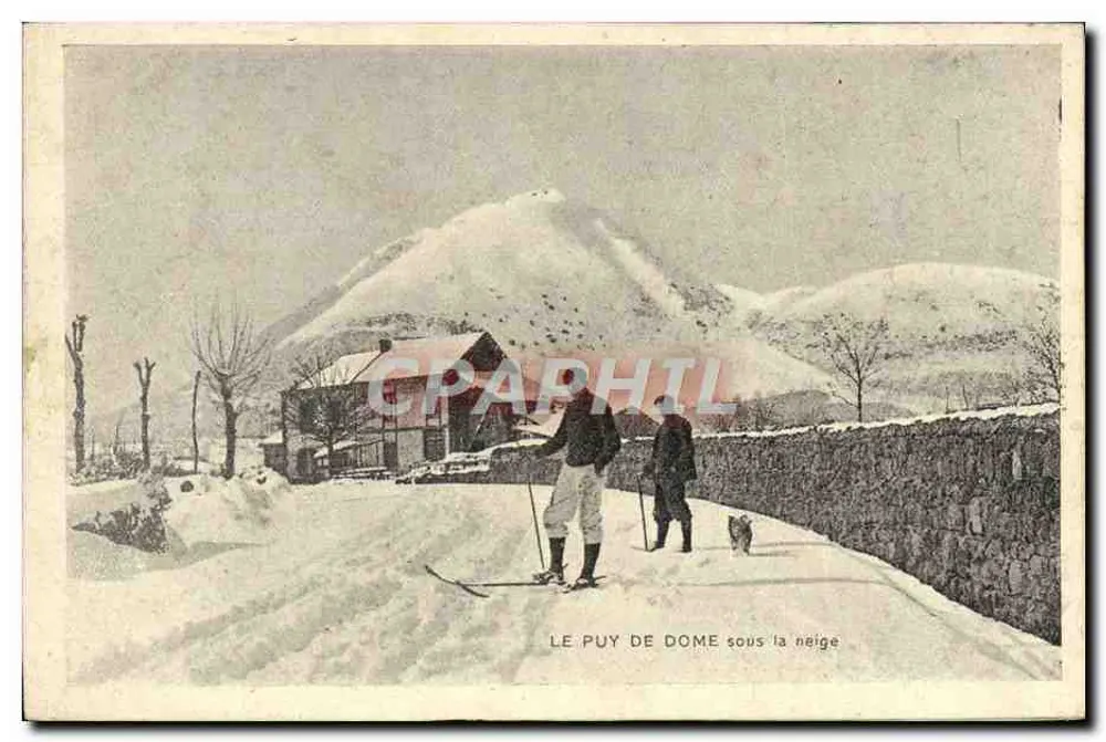 O Puy de Dôme sob a neve — editor não identificado, número de série não visível - Frente
