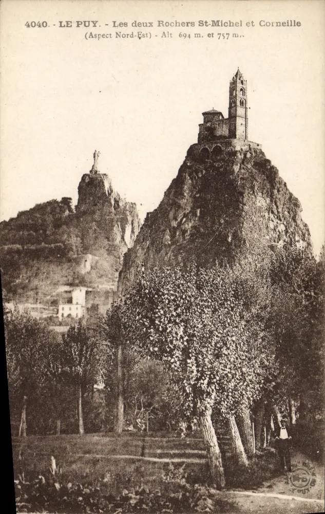 Le Puy - Die beiden Felsen St-Michel und Corneille — Nordosten-Ansicht — Margerit-Bremon Kunstausgabe - Vorderseite