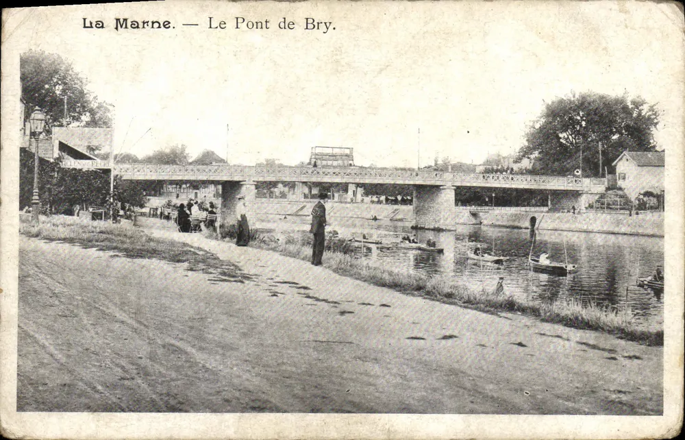 La Marne — Le Pont de Bry. — Éditeur : H. L. P. (imprimé en bas à gauche du recto) - Frente