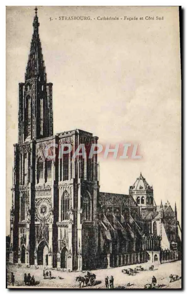 Estrasburgo - Catedral - Facha e Lado Sul — Cartas 'La Cigogne', Estrasburgo - Frente