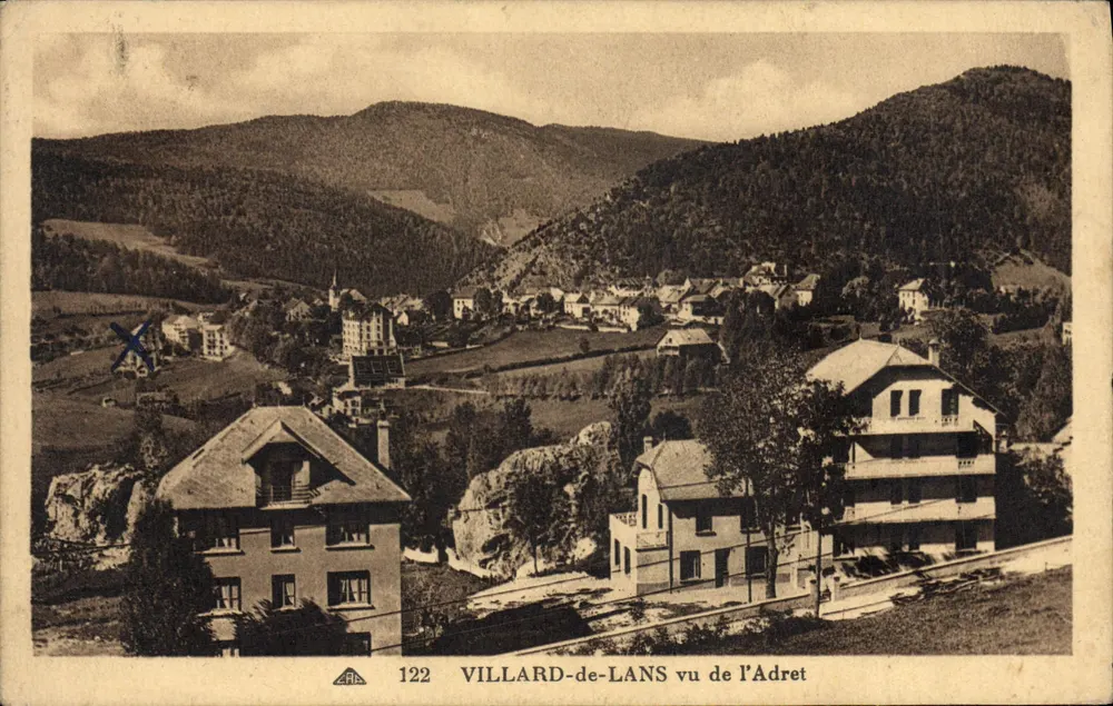 VILLARD-de-LANS visto do Adret — vista panorâmica — editor A.R.C. n° 122 - Frente