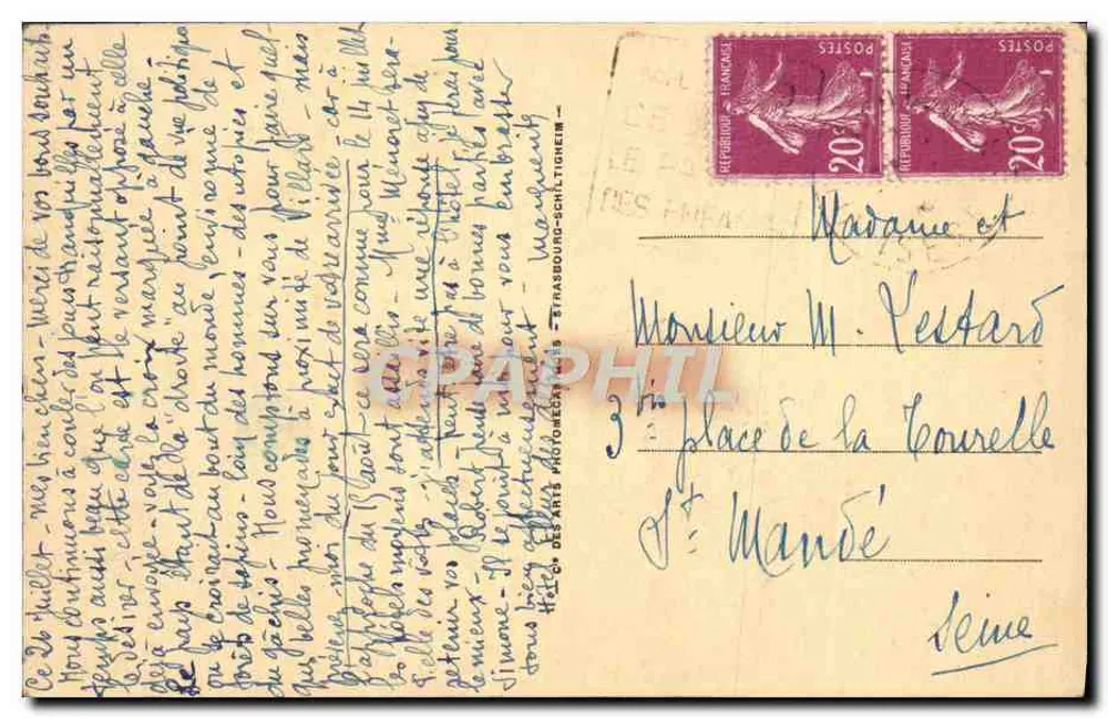 VILLARD-de-LANS visto do Adret — vista panorâmica — editor A.R.C. n° 122 - Verso