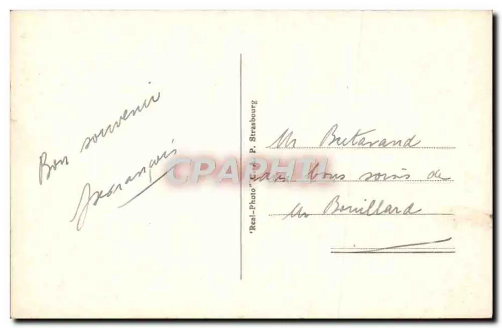 Strasbourg — Die Rheinbrücken — Blickrichtung Kehl — Verlag 'Real-Photo' P. Strasbourg, n°163 - Rückseite