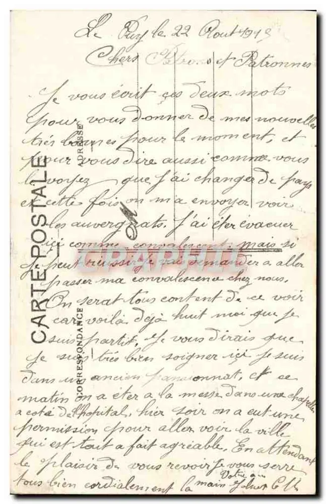Le Puy - Fachada da Catedral — Vidal-Matinne, n° 7 - Verso
