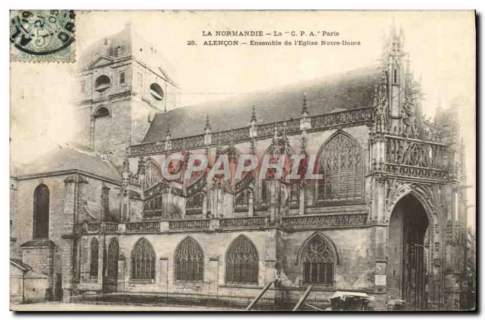 Alençon — Gesamtbild der Kirche Notre-Dame — La "G.P.A." Paris, n°25 - Vorderseite
