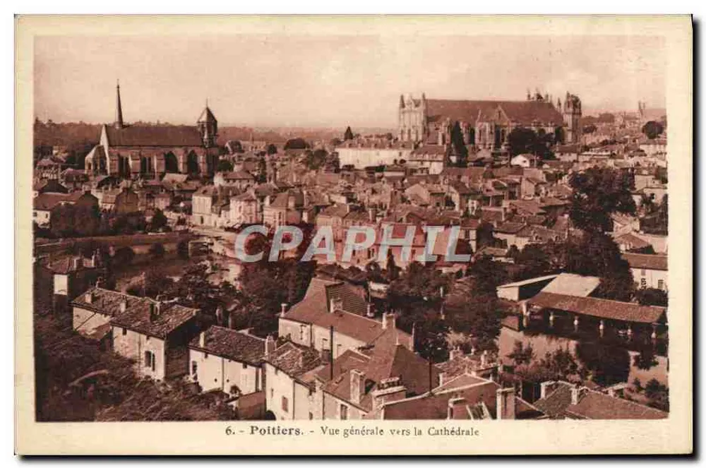 Poitiers - Allgemeiner Blick Richtung Kathedrale — Edition Dames de France - Poitiers - Vorderseite