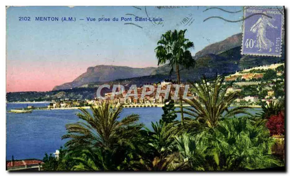 Menton (A.M.) — Ansicht vom Pont Saint-Louis — A.D.I.A. (Nice) - Vorderseite