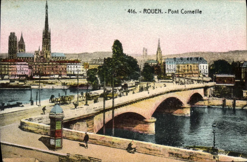 Rouen - Pont Corneille — vista da Seine e da catedral — editor Magon - Frente