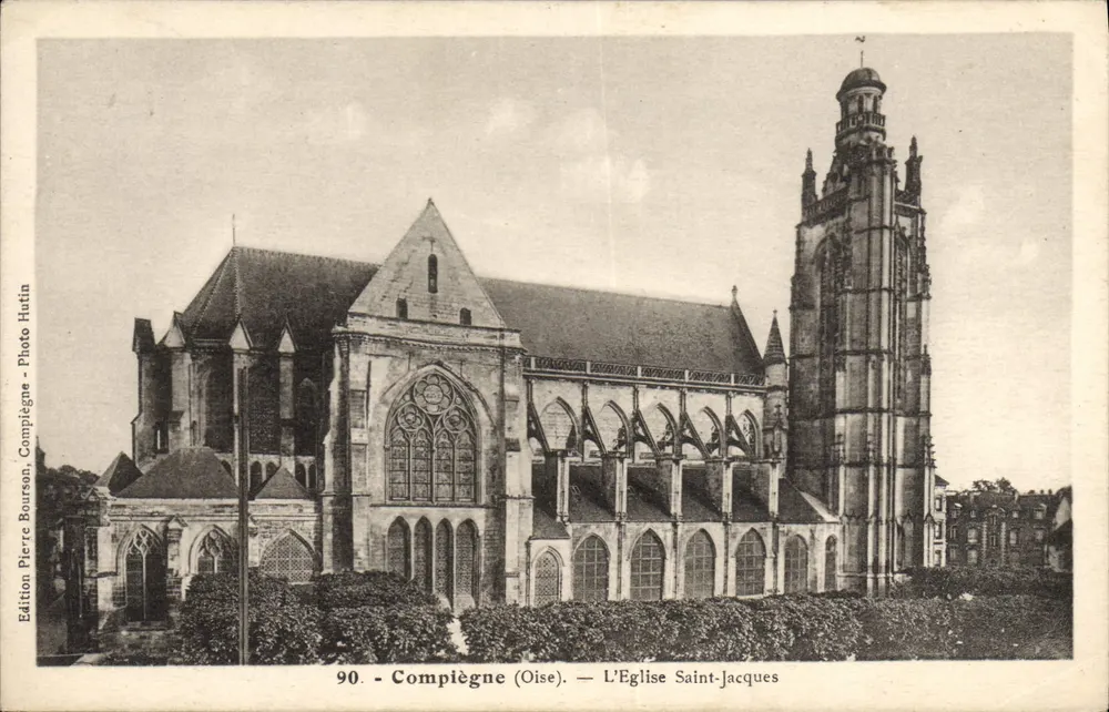 Compiègne (Oise) — A Igreja de São Jacó — Edição Pierre Bourson, Foto Hutin, n°90 - Frente