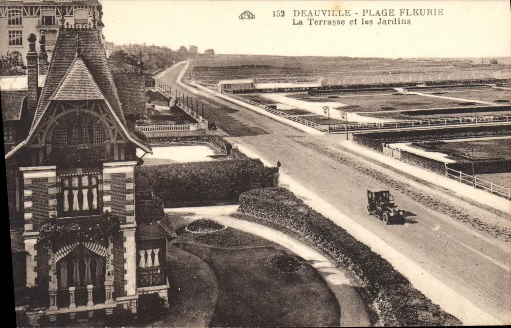 Deauville - Blütenstrand — Die Terrasse und die Gärten — Verlag: C° Alsacienne des Arts Photographiques, Straßburg - Vorderseite