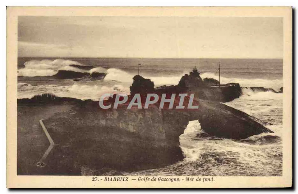 Biarritz — Golf von Gasconien — Hintergrundmeer — Photo Pardelhan-Biarritz - Vorderseite