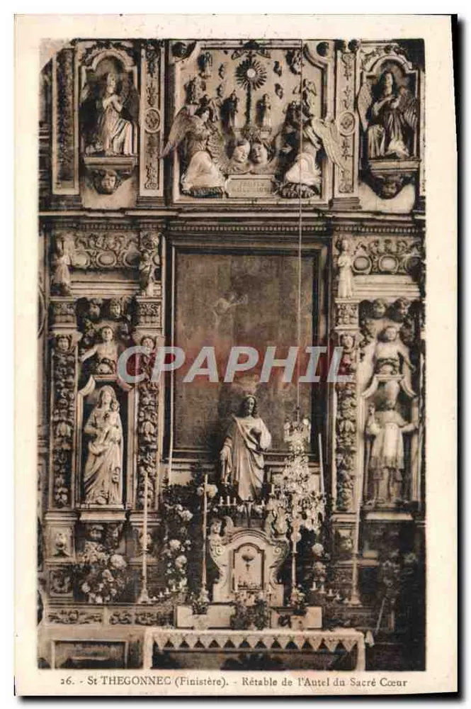 St Thégonnec (Finistère) — Ansicht des Altars des Heiligen Herzens — Sammlung N. L. Motiaux - Vorderseite