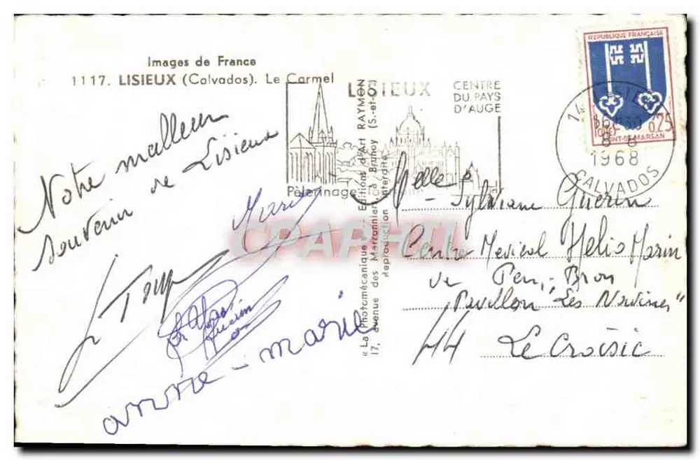 Lisieux (Calvados) — O Carmel — Editor Raymon, n° 1117 - Verso