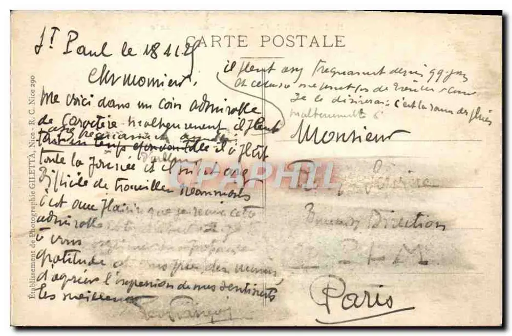 Saint-Paul (A.-M.) — Vista geral — Edit. J. Giletta - Verso