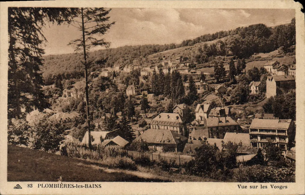 Plombières-les-Bains — Vista sobre los Vosgos — CH des Arts Photographiques, Strasbourg - Anverso