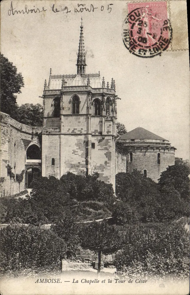 Amboise — Ansicht der Kapelle und der Caesar-Turm — Verlag unbekannt, Nr. 88 - Vorderseite