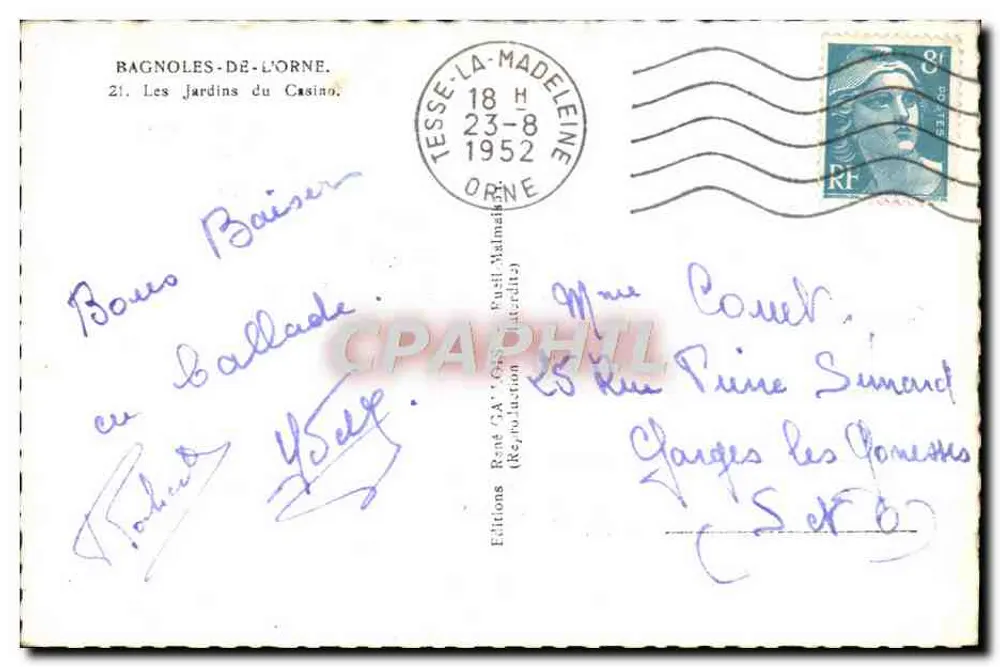 Bagnolles-de-l'Orne — Die Gärten des Casinos — Éditions Tesse-La-Madeleine - Rückseite
