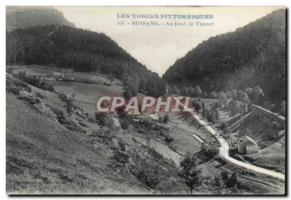 Les Vosges pittoresques — Bussang, im Hintergrund, der Tunnel — Photo Huguet et P. Spring - Vorderseite