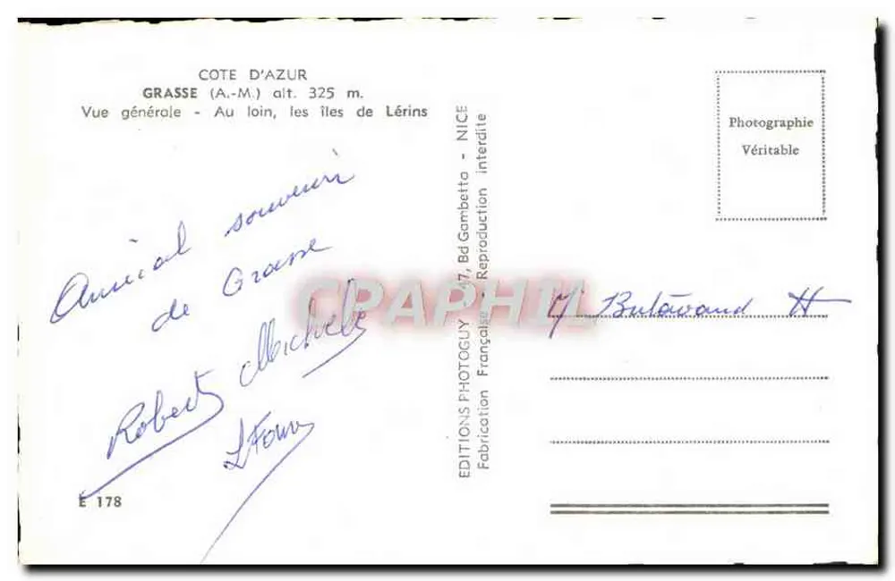 Grasse — Allgemeiner Blick — Verlag Éditions Photoguy, NICE - Rückseite