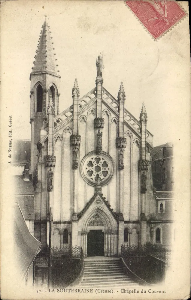 La Souterraine (Creuse) — Capela do Convento — A. de Nussac, editor, Guderot, n°37 - Frente