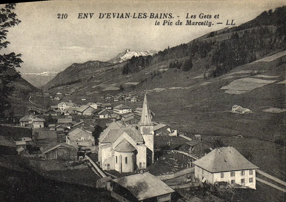 Widok z Évian-les-Bains — Les Gets i Pic de Marcelly — LL - Awers
