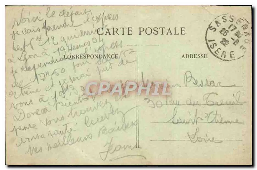 앤티크 엽서 Dauphine Sassenage La Cascade Du Parisien - 뒷면