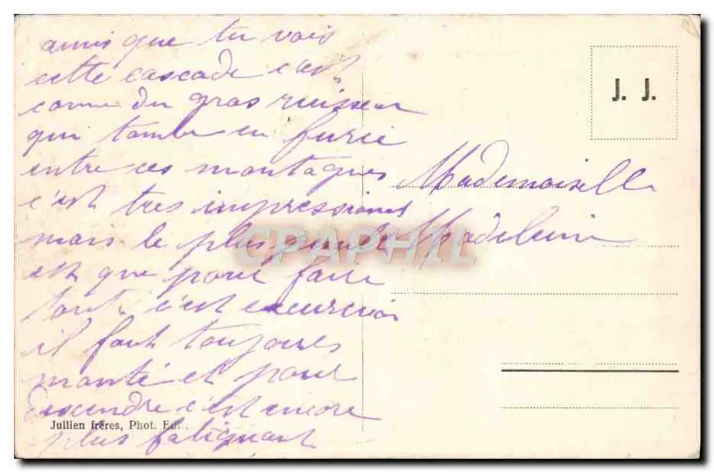 St Gervais-les-Bains — Cachoeira do Crépin — J. J. 1974 - Verso